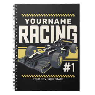 Personalized Racing Team Fast Race Car Driver Notebook