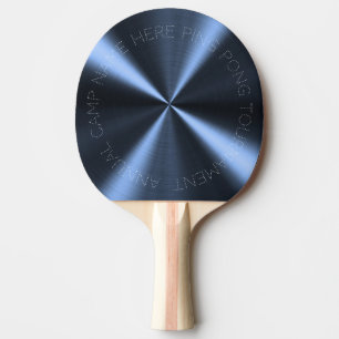 Personalized Radial Metallic Look - Dark Blue Ping Pong Paddle