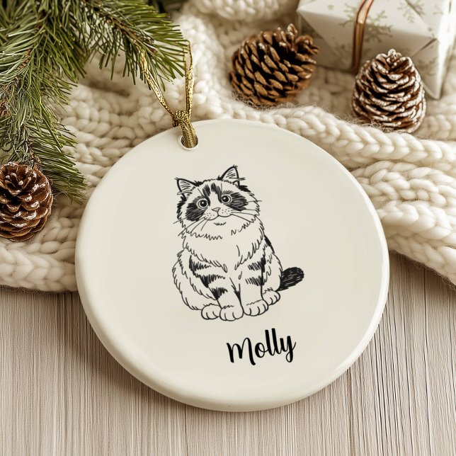 Personalized Ragdoll Cat Christmas Ceramic Tree Decoration (Creator Uploaded)