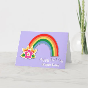 Personalized Rainbow Birthday Cards for Girls