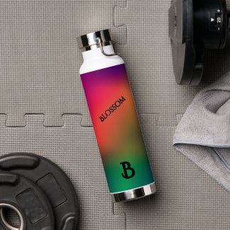 Personalized Rainbow Blossom Water Bottle