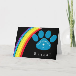Personalized Rainbow Bridge Pet Sympathy Condolenc Card