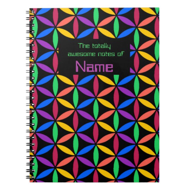 Personalized rainbow circles notebook (Front)