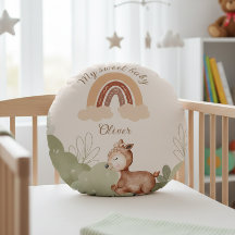 Personalized rainbow pillow with name