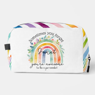 Personalized Rainbow Reminder: You're Awesome! Dopp Kit