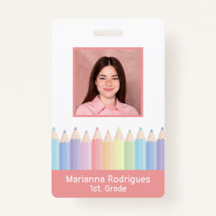 Personalized Rainbow Teacher Name Photo ID ID Badge
