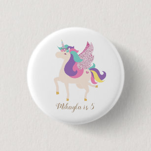 Personalized Rainbow Unicorn Simple Cute 3 Cm Round Badge