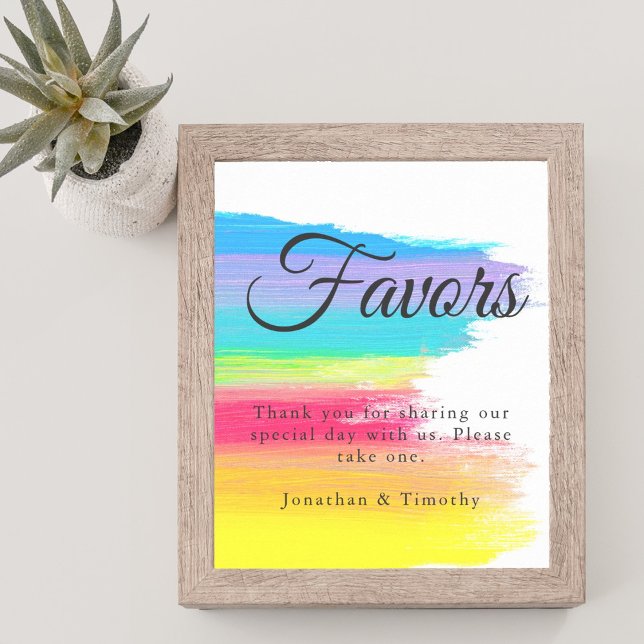 Personalized Rainbow Wedding Favors Table Poster (Creator Uploaded)
