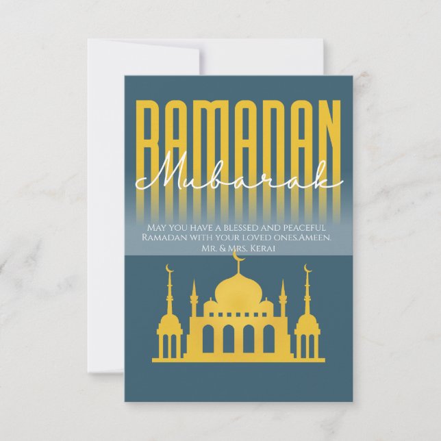 Personalized Ramadan Mubarak greeting card (Front)