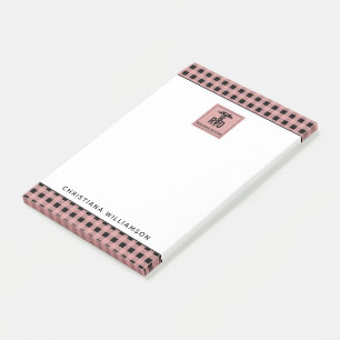 Personalized RD Registered Dietitian Plaid Pattern Post-it Notes