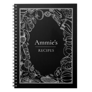 Personalized Recipes Vegetables Illustration Notebook