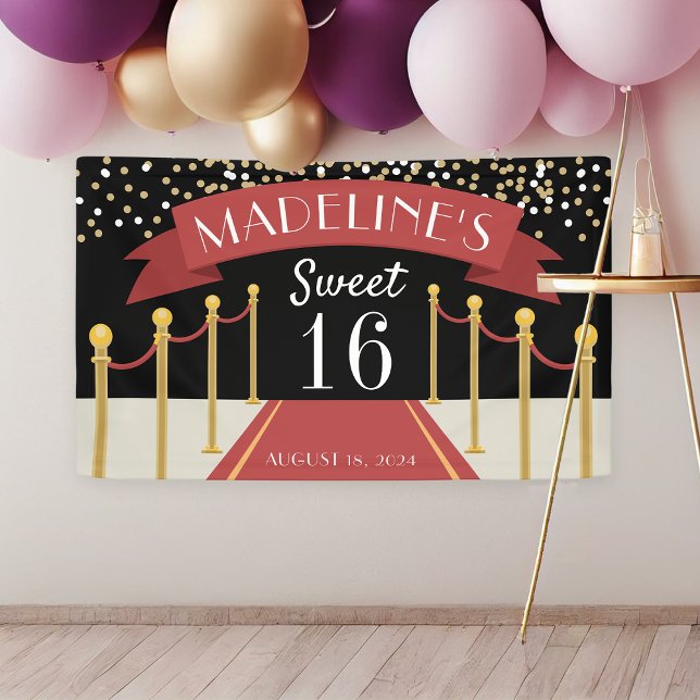 Personalized Red Carpet Theme Sweet Sixteen Banner (Creator Uploaded)