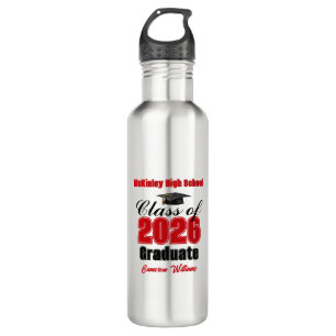 Personalized Red Class of 2026 Graduation 710 Ml Water Bottle