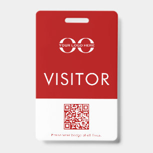 Personalized Red Company Logo Visitor Badge ID Badge