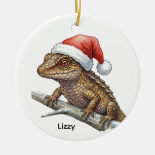 Personalized Red-eyed crocodile skink Ceramic Tree Decoration