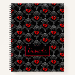 Personalized Red Goth Heart Notebook