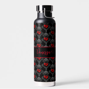 Personalized Red Goth Heart Water Bottle