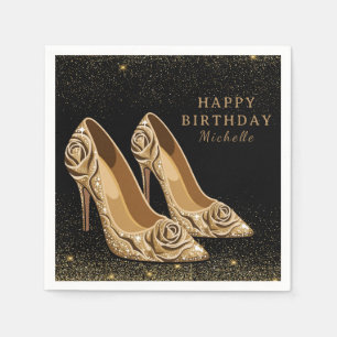 Personalized Red High Heels Birthday Party Napkin