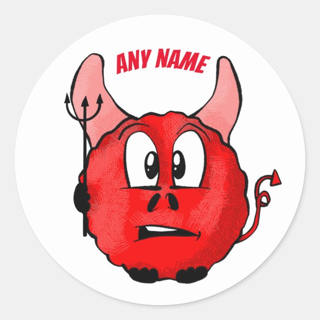 Personalized red Little Devil stickers (Front)