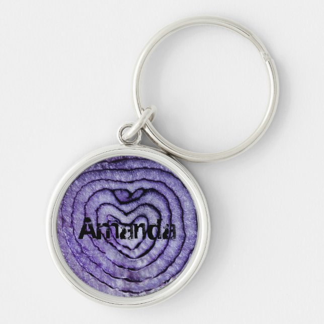 Personalized Red Onion  Key Ring (Front)