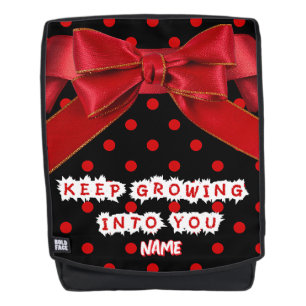 Personalized Red Polka Dot Bow Backpack