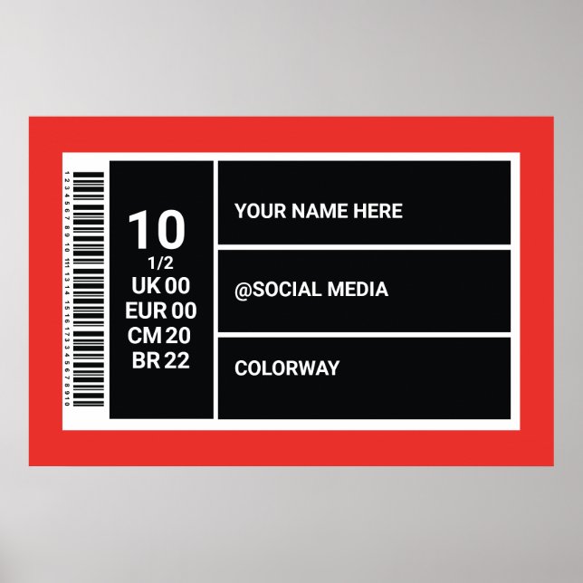 Personalized Red Sneaker Wall Art Sneaker Box 1/2 (Front)