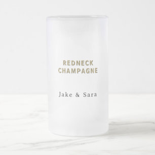 Personalized Redneck Champagne Frosted Glass Beer Mug