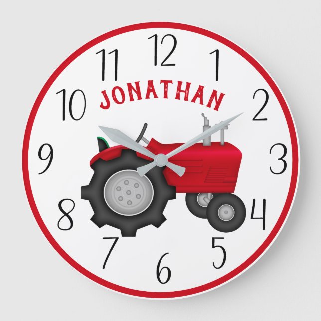 Personalized RedTractor Wall Clock (Front)