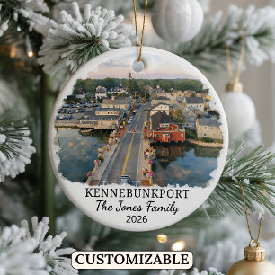 Personalized Rehoboth Beach Ornament, Delaware Ceramic Tree Decoration