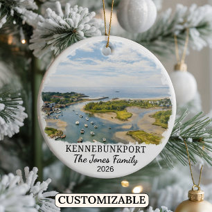 Personalized Rehoboth Beach Ornament, Delaware Ceramic Tree Decoration