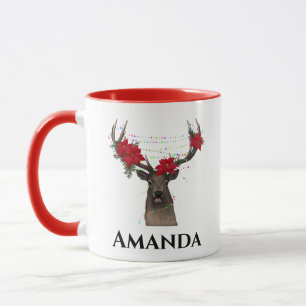 Personalized reindeer- christmas light mug