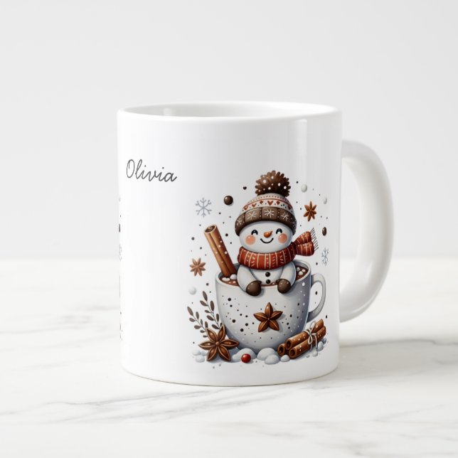 Personalized Reindeer Christmas Mug - Custom Name  (Front Right)