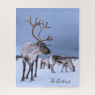 Personalized Reindeer Photo Jigsaw Puzzle