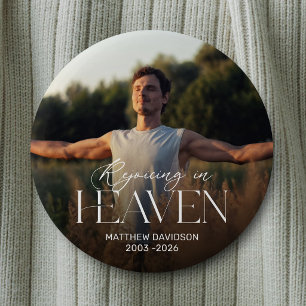 Personalized Rejoicing in Heaven Memorial Button