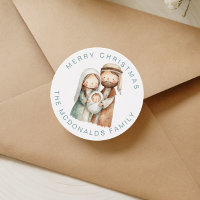 Personalized Religious Nativity Christmas Stickers