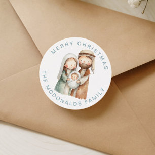 Personalized Religious Nativity Christmas Stickers