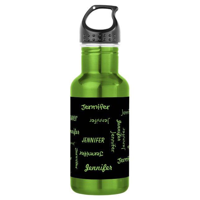 Personalized Repeating Name, Apple Green 532 Ml Water Bottle (Front)