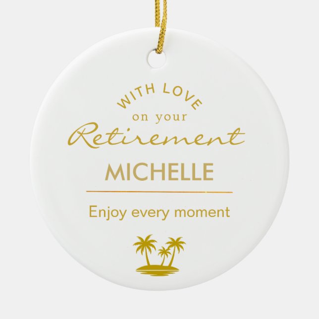 Personalized Retirement Enjoy Every Moment Ceramic Tree Decoration (Front)