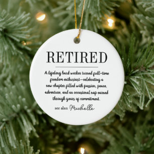 Personalized Retirement Funny Retired Definition Ceramic Tree Decoration