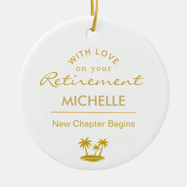 Personalized Retirement New Chapter Begins Ceramic Tree Decoration (Front)