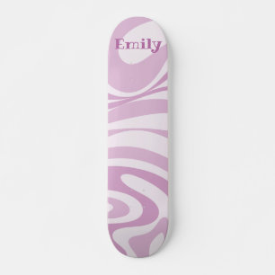 Personalized Retro Abstract Swirl Pattern Lilac  Skateboard