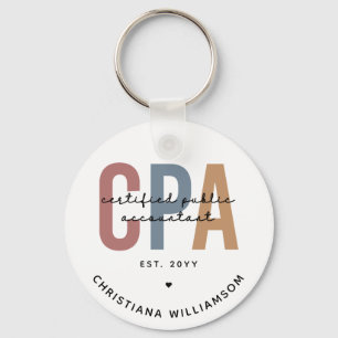 Personalized Retro CPA Certified Public Accountant Key Ring