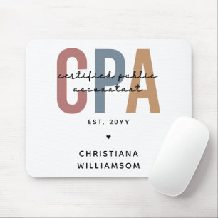Personalized Retro CPA Certified Public Accountant Mouse Mat