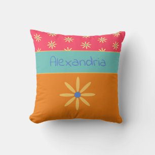 Personalized retro flower cushion
