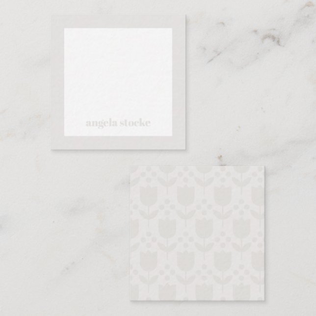 Personalized Retro Flower Note Card (Front/Back)