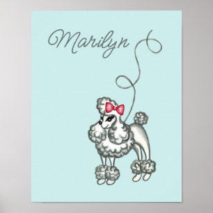 Personalized Retro French Poodle Poster Art