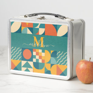 Personalized Retro Geometric Colorful Metal Lunch Box