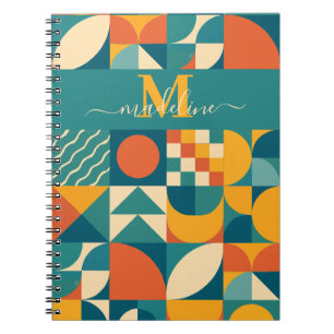 Personalized Retro Geometric Colorful  Notebook