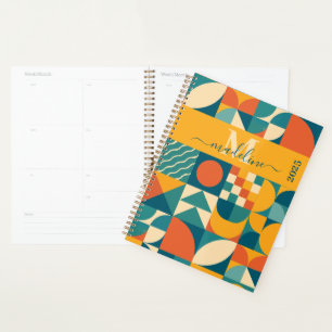 Personalized Retro Geometric Colorful Planner