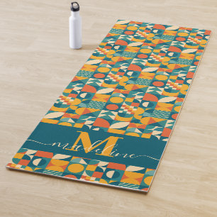 Personalized Retro Geometric Colorful  Yoga Mat
